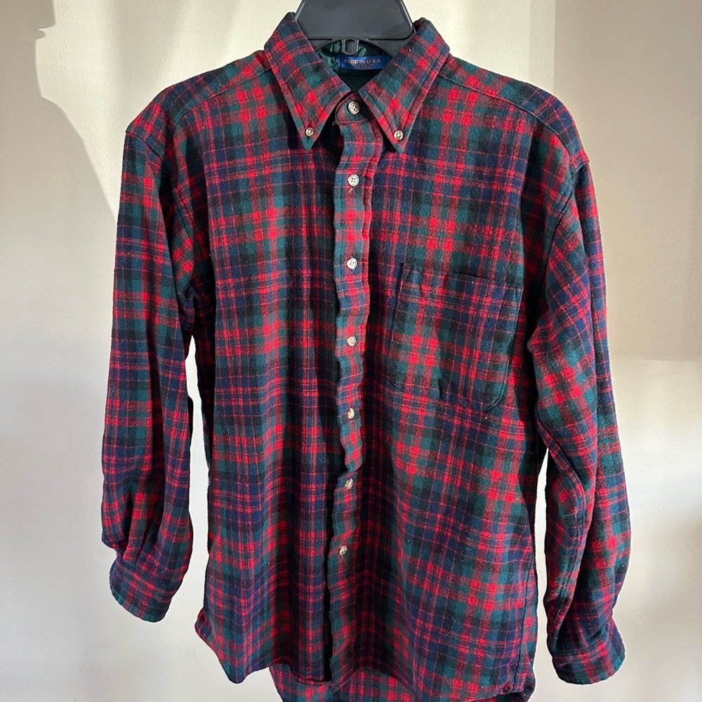 Pendleton Red and Green Plaid Button Down Shirt
